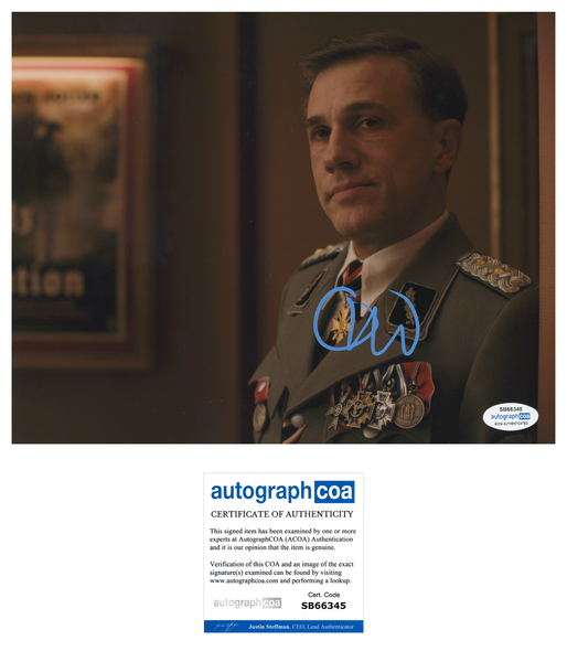 Christoph Waltz Inglorious Basterds Signed Autograph 8x10 Photo ACOA