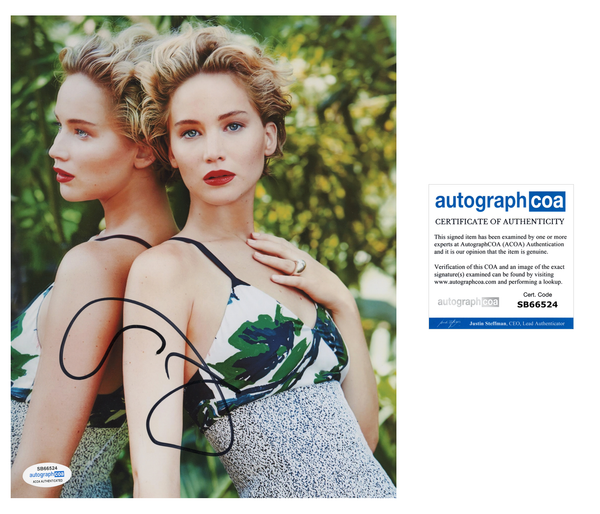 Jennifer Lawrence Sexy Signed Autograph 8x10 Photo ACOA