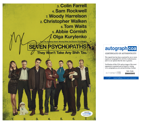 Martin McDonagh Seven Psychopaths Signed Autograph 8x10 Photo ACOA