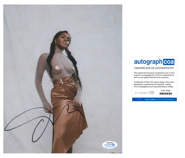 Janelle Monae Sexy Signed Autograph 8x10 Photo ACOA