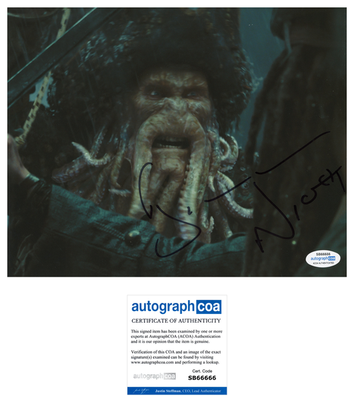 Bill Nighy Pirates of the Caribbean Signed Autograph 8x10 Photo ACOA
