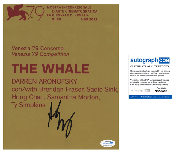 Darren Aronofsky The Whale Signed Autograph 8x10 Photo ACOA