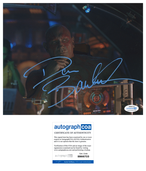 Dave Bautista Guardians of the Galaxy Signed Autograph 8x10 Photo ACOA