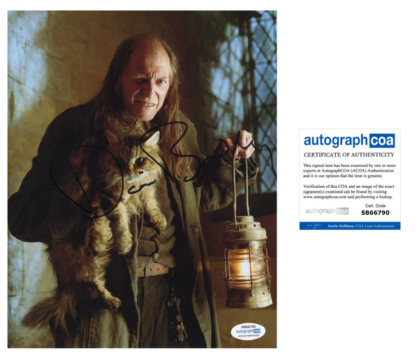 David Bradley Harry Potter Signed Autograph 8x10 Photo ACOA