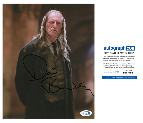 David Bradley Harry Potter Signed Autograph 8x10 Photo ACOA