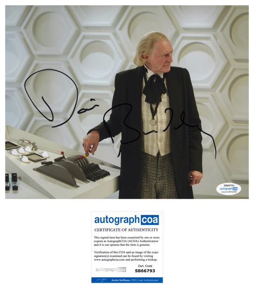 David Bradley Doctor Who Signed Autograph 8x10 Photo ACOA