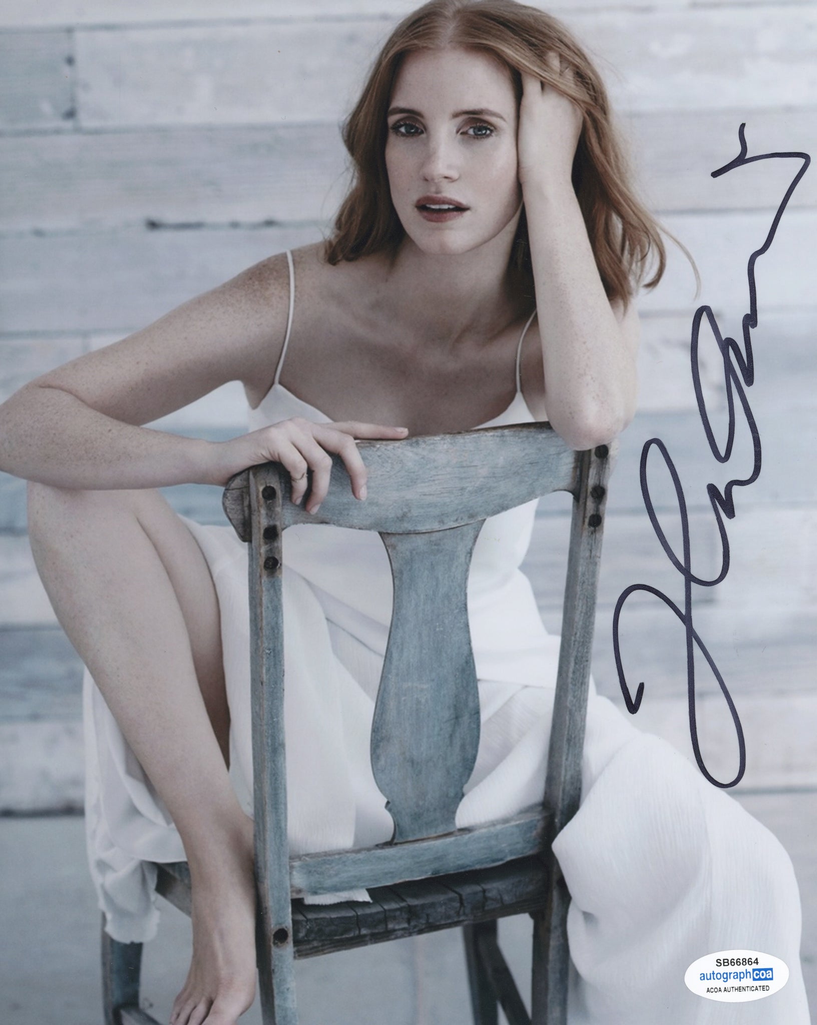 Jessica Chastain Sexy Signed Autograph 8x10 Photo ACOA
