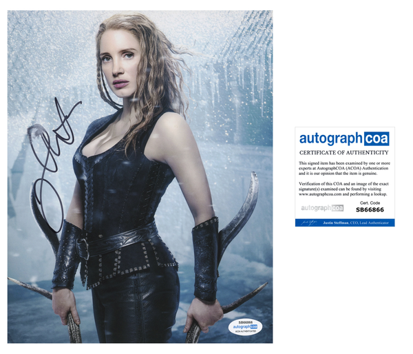 Jessica Chastain Huntsman Signed Autograph 8x10 Photo ACOA