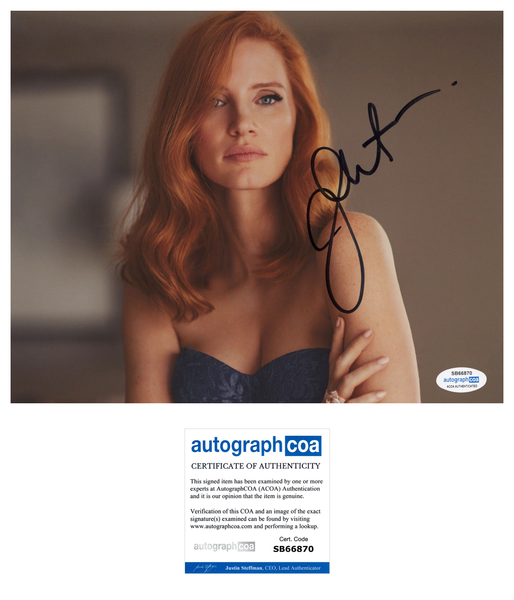 Jessica Chastain Sexy Signed Autograph 8x10 Photo ACOA