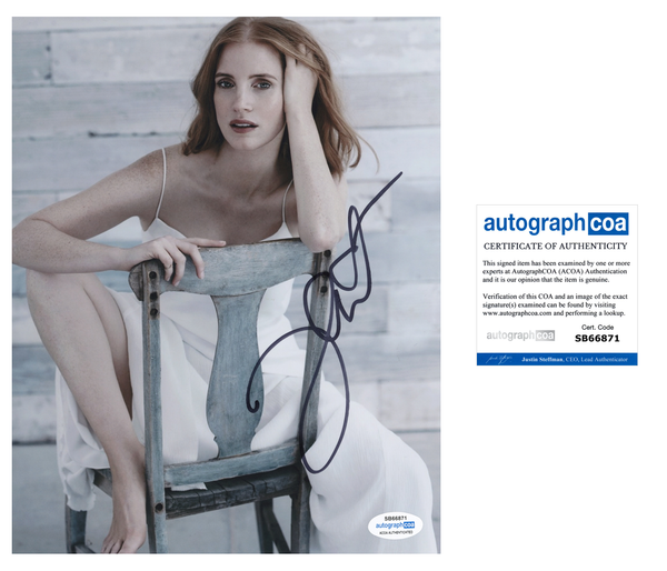 Jessica Chastain Sexy Signed Autograph 8x10 Photo ACOA