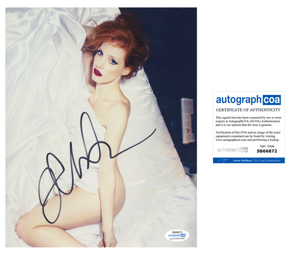 Jessica Chastain Sexy Signed Autograph 8x10 Photo ACOA