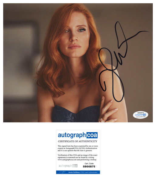 Jessica Chastain Sexy Signed Autograph 8x10 Photo ACOA