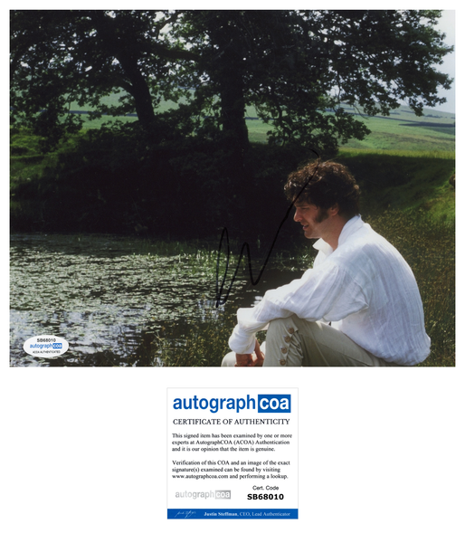 Colin Firth Pride and Prejudice Signed Autograph 8x10 Photo ACOA