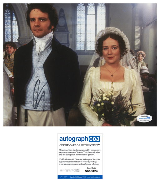 Colin Firth Pride and Prejudice Signed Autograph 8x10 Photo ACOA