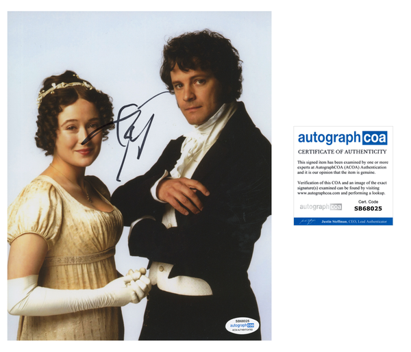 Colin Firth Pride and Prejudice Signed Autograph 8x10 Photo ACOA