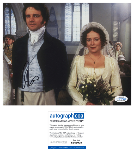 Colin Firth Pride and Prejudice Signed Autograph 8x10 Photo ACOA