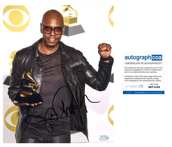 Dave Chappelle Signed Autograph 8x10 Photo ACOA