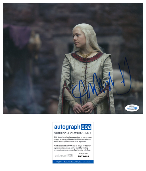 Emma D'Arcy House of the Dragon Signed Autograph 8x10 PHoto ACOA