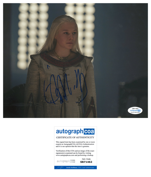 Emma D'Arcy House of the Dragon Signed Autograph 8x10 PHoto ACOA