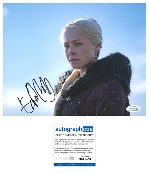 Emma D'Arcy House of the Dragon Signed Autograph 8x10 PHoto ACOA