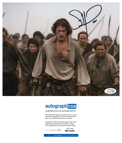 SAm Heughan Outlander Signed Autograph 8x10 Photo ACOA