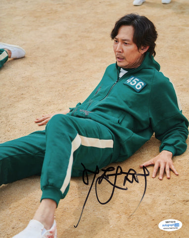 Lee Jung-Jae Squid Game Signed Autograph 8x10 Photo ACOA