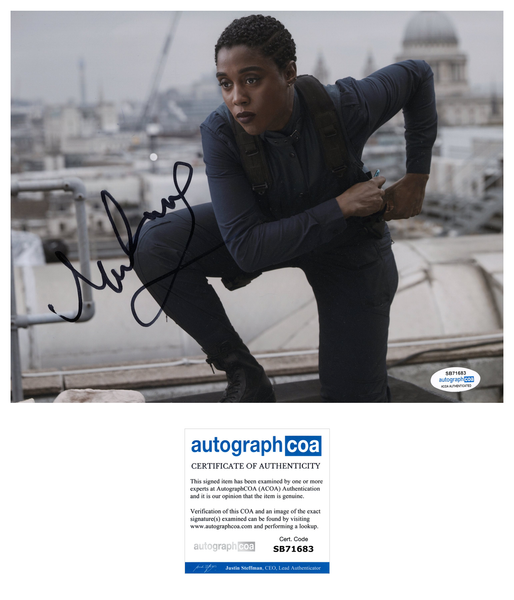 Lashana Lynch No Time to Die Signed Autograph 8x10 Photo ACOA