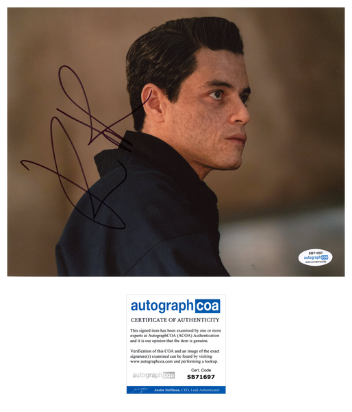 Rami Malek No Time to Die Bond Signed Autograph 8x10 Photo ACOA