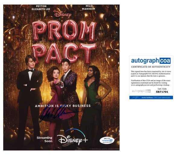 Milo Manheim Prom Pact Signed Autograph 8x10 Photo ACOA