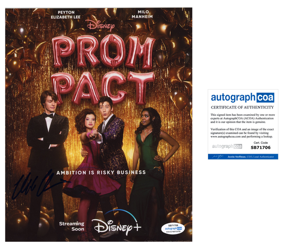 Milo Manheim Prom Pact Signed Autograph 8x10 Photo ACOA