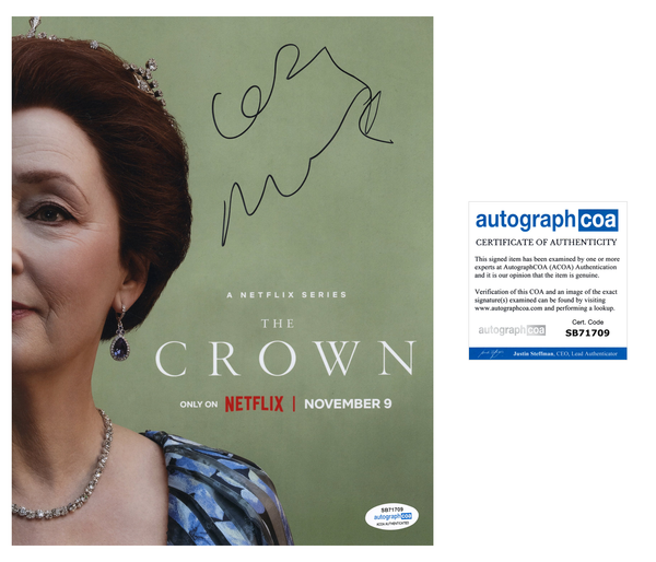 Lesley Manville The Crown Signed Autograph 8x10 Photo ACOA