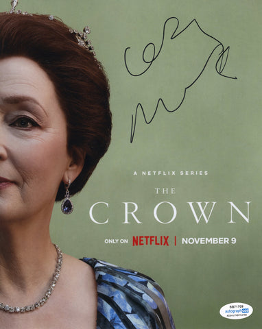 Lesley Manville The Crown Signed Autograph 8x10 Photo ACOA
