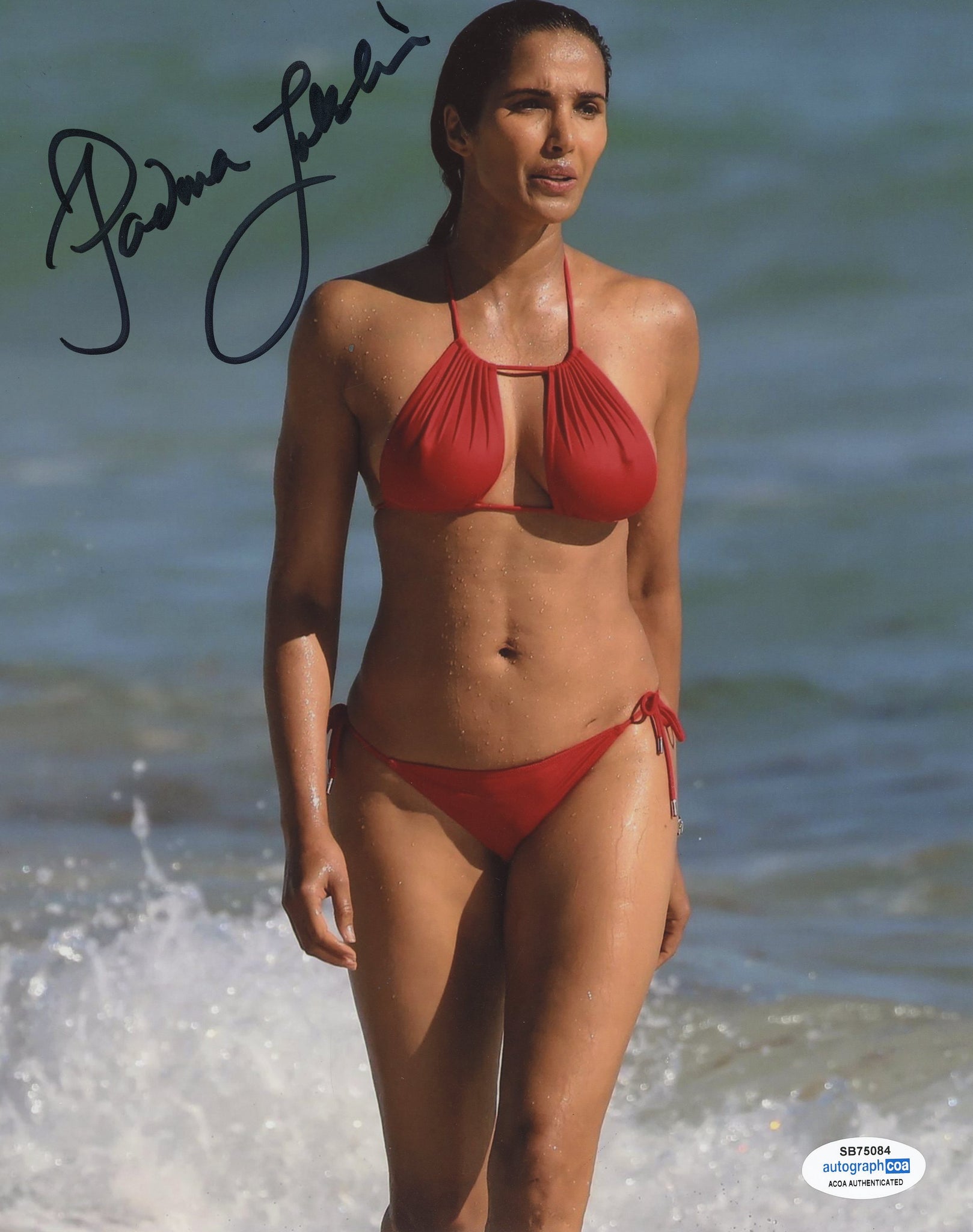 Padma Lakshmi Top Chef Sexy Signed Autograph 8x10 Photo ACOA