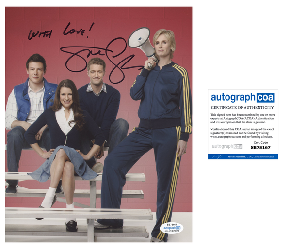 Jane Lynch Glee Signed Autograph 8x10 Photo ACOA