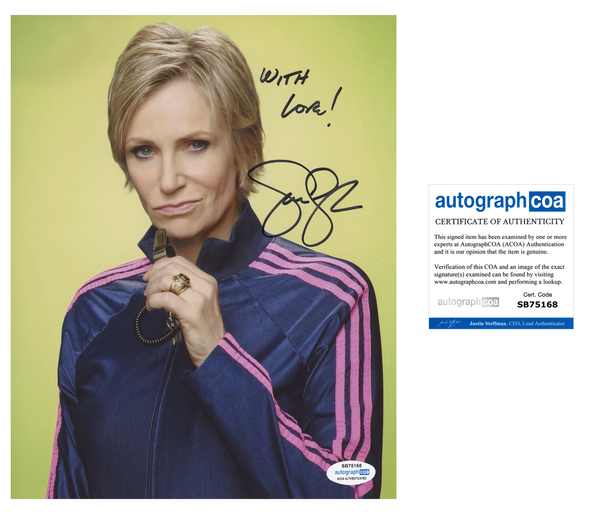 Jane Lynch Glee Signed Autograph 8x10 Photo ACOA