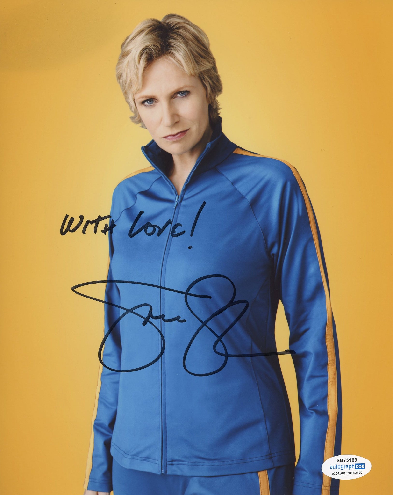 Jane Lynch Glee Signed Autograph 8x10 Photo ACOA