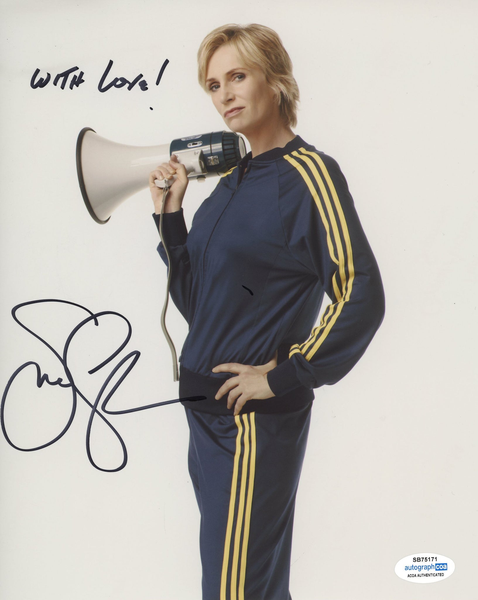 Jane Lynch Glee Signed Autograph 8x10 Photo ACOA