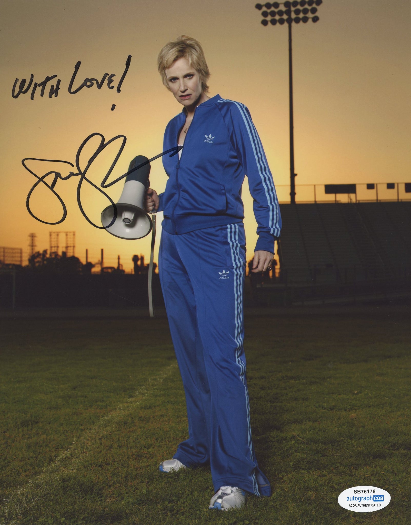 Jane Lynch Glee Signed Autograph 8x10 Photo ACOA