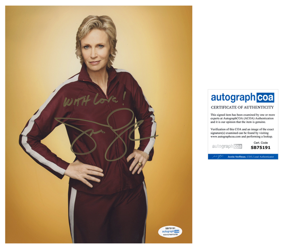 Jane Lynch Glee Signed Autograph 8x10 Photo ACOA