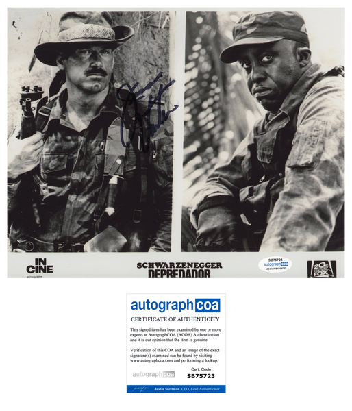 Jesse Ventura Predator Signed Autograph 8x10 Photo ACOA