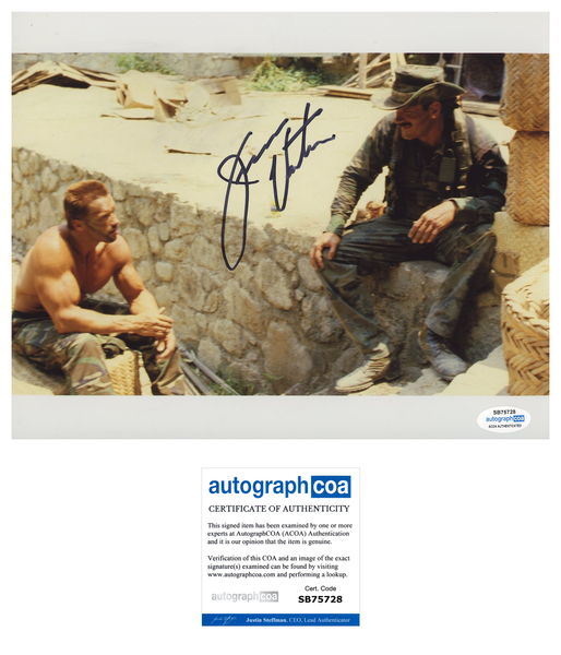 Jesse Ventura Predator Signed Autograph 8x10 Photo ACOA