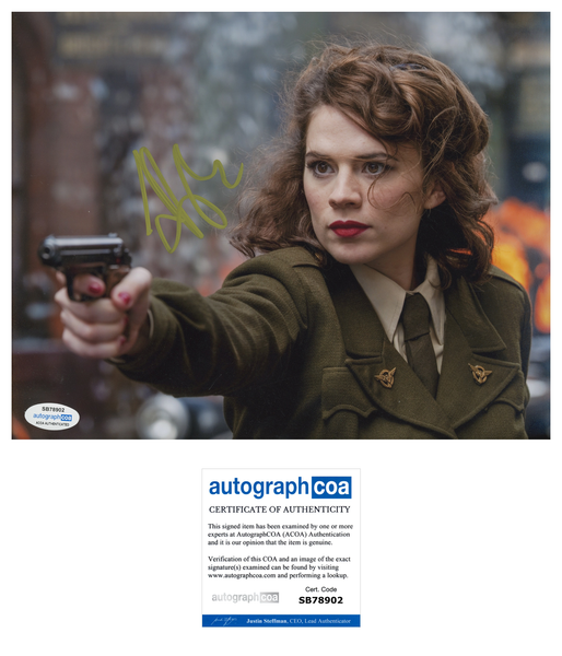Hayley Atwell Captain America Signed Autograph 8x10 Photo ACOA