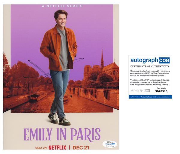 Lucas Bravo Emily in Paris Signed Autograph 8x10 Photo ACOA