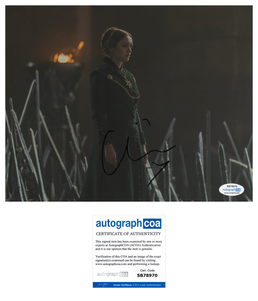 Olivia Cooke House of the Dragon Signed Autograph 8x10 Photo ACOA