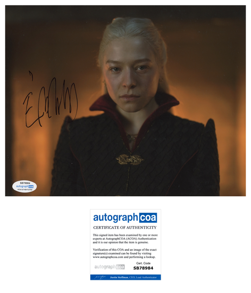 Emma D'Arcy House of the Dragon Signed Autograph 8x10 Photo ACOA