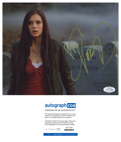 Nina Dobrev Vampire Diaries Signed Autograph 8x10 Photo ACOA