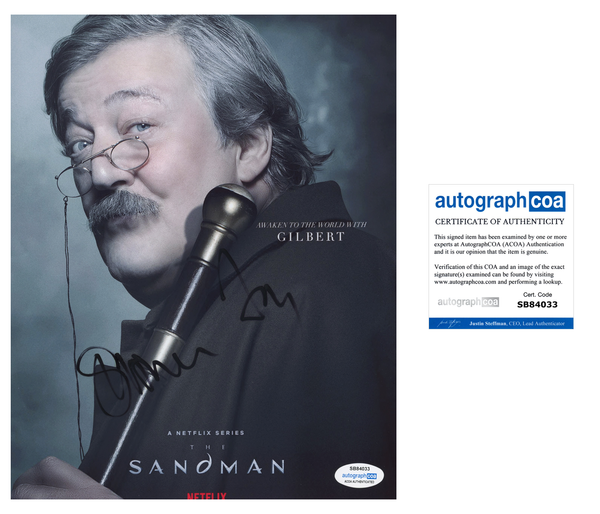 Stephen Fry Sandman Signed Autograph 8x10 Photo ACOA