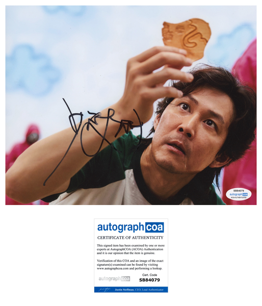 Lee Jung-Jae Squid Game Signed Autograph 8x10 Photo ACOA