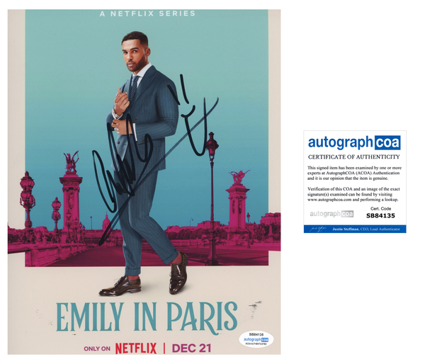 Lucien Laviscount Emily in Paris Signed Autograph 8x10 Photo ACOA