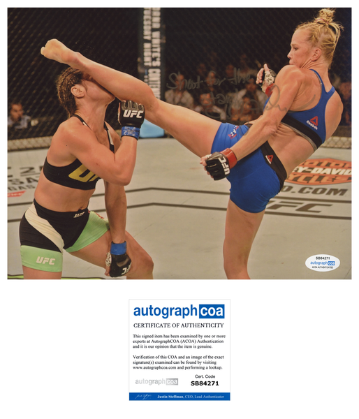 Holly Holm UFC Signed Autograph 8x10 Photo ACOA